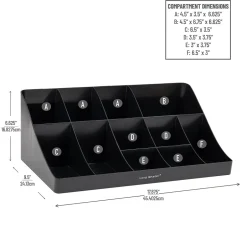 Coffee Organizers<Mind Reader 11 Compartment Plastic Condiments Countertop Organizer, Black (COMORG-BLK)