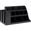 Coffee Organizers<Mind Reader 14 Compartment Plastic Cup and Condiments Countertop Organizer, Black (COMORG2-BLK)