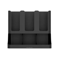Coffee Organizers<Mind Reader 6 Compartment 2-Tier Cup and Condiment Countertop Organizer, Black (UPRIGHT6-BLK)