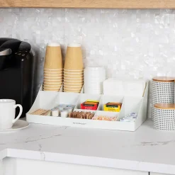 Coffee Organizers<Mind Reader 11 Compartment Plastic Coffee Cup and Condiment Organizer, White (COMORG-WHT)