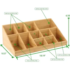 Coffee Organizers<Mind Reader 11 Compartment Wood Cup and Condiment Organizer, Brown (COMORGBM-BRN)