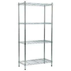 Best 4 Shelf Adjustable Garage Shelving, 11.75"W, Chrome Plate (4TSHELVU-SIL) Shelving