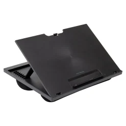 Mind Reader 11" x 14.75" Plastic Lap Desk with Cushion, Black (LTADJUST-BLK)