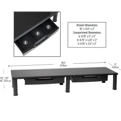 Mind Reader Adjustable Dual Monitor Stand with Drawers, Black (DUBMODR-BLK)* Monitor Mounts & Stands