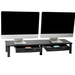 Mind Reader Adjustable Dual Monitor Stand with Drawers, Black (DUBMODR-BLK)* Monitor Mounts & Stands