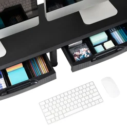 Mind Reader Adjustable Dual Monitor Stand with Drawers, Black (DUBMODR-BLK)* Monitor Mounts & Stands