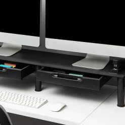 Mind Reader Adjustable Dual Monitor Stand with Drawers, Black (DUBMODR-BLK)* Monitor Mounts & Stands