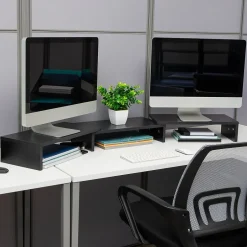 Mind Reader Adjustable Dual Monitor Stand Desktop Organizer, Black (MDFMOND-BLK)* Monitor Mounts & Stands