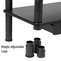 Mind Reader Adjustable Dual Monitor Stand Desktop Organizer with Drawers, Black (DBMON2TDR-BLK)* Monitor Mounts & Stands