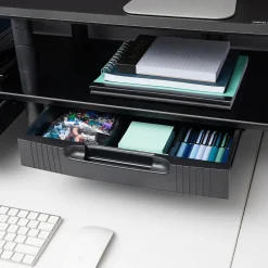 Mind Reader Adjustable Dual Monitor Stand Desktop Organizer with Drawers, Black (DBMON2TDR-BLK)* Monitor Mounts & Stands