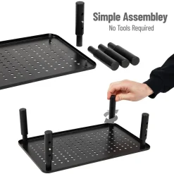 Mind Reader Adjustable Monitor Stand and Ventilated Laptop Riser, Black (4LEGMET-BLK)* Monitor Mounts & Stands