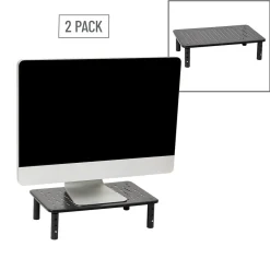 Mind Reader Adjustable Monitor Stand and Ventilated Laptop Riser, Black, 2/Pack (4LEGM2PK-BLK)* Monitor Mounts & Stands