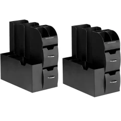 Coffee Organizers<Mind Reader 11-Compartment Coffee Cup and Condiment Organizer, Black, 2/Pack (2CAD01-BLK)
