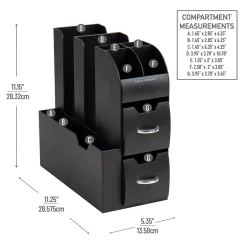 Coffee Organizers<Mind Reader 11-Compartment Coffee Cup and Condiment Organizer, Black, 2/Pack (2CAD01-BLK)