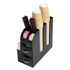 Coffee Organizers<Mind Reader 11-Compartment Coffee Cup and Condiment Organizer, Black, 2/Pack (2CAD01-BLK)