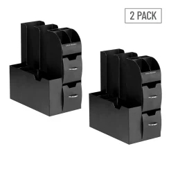 Coffee Organizers<Mind Reader 11-Compartment Coffee Cup and Condiment Organizer, Black, 2/Pack (2CAD01-BLK)
