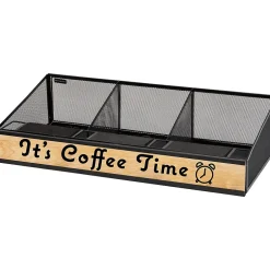 Coffee Organizers<Mind Reader 3-Compartment Metal Serving Coffee Station, Black (COFFEETIME-BLK)