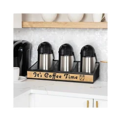 Coffee Organizers<Mind Reader 3-Compartment Metal Serving Coffee Station, Black (COFFEETIME-BLK)