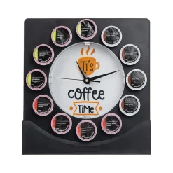 Coffee Organizers<Mind Reader 12-Compartment Plastic Coffee Clock Pod Organizer, Black/White (PODCLOCK-BLK)