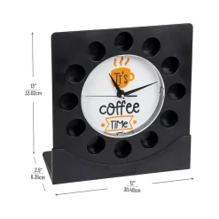 Coffee Organizers<Mind Reader 12-Compartment Plastic Coffee Clock Pod Organizer, Black/White (PODCLOCK-BLK)