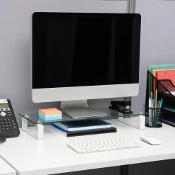 Mind Reader Contemporary Monitor Stand and Laptop Riser, Clear (GLASS-CLR)* Monitor Mounts & Stands