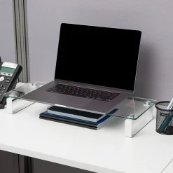 Mind Reader Contemporary Monitor Stand and Laptop Riser, Clear (GLASS-CLR)* Monitor Mounts & Stands