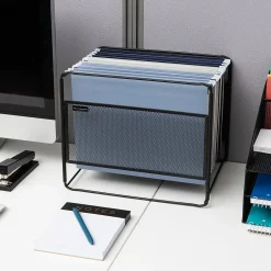 Mind Reader Hanging File Folder Organizer, Black (BOXFILE-BLK) Hot