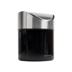 Mind Reader Metal Countertop Trash Can with Swivel Lid, 0.40 Gallon, Black, 2/Set (2GARBASK-BLK)