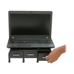 Mind Reader Monitor Stand and Desktop Organizer with 3 Storage Drawers, Black (MONSTA3D-BLK)* Monitor Mounts & Stands