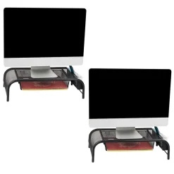 Mind Reader Monitor Stand with Paper Tray, Up to 24