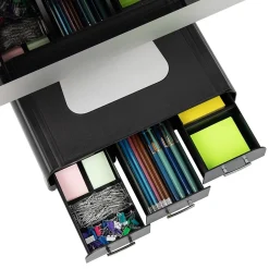 Mind Reader Monitor Stand and Desktop Organizer with 3 Storage Drawers, Black (MONSTA3D-BLK)* Monitor Mounts & Stands