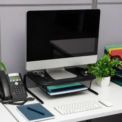 Mind Reader Monitor Stand Ventilated with Paper Tray, Black (MESHKING-BLK)* Monitor Mounts & Stands