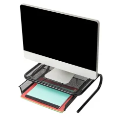 Mind Reader Monitor Stand Ventilated with Paper Tray, Black (MESHKING-BLK)* Monitor Mounts & Stands