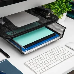 Mind Reader Monitor Stand Ventilated with Paper Tray, Black (MESHKING-BLK)* Monitor Mounts & Stands