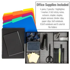 Mind Reader Monitor Stand with Office Supplies Included, Black (MONSET-BLK)* Monitor Mounts & Stands