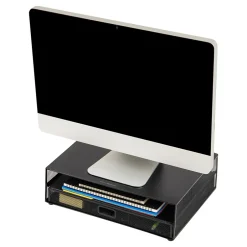 Mind Reader Monitor Stand with Office Supplies Included, Black (MONSET-BLK)* Monitor Mounts & Stands