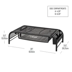 Mind Reader Monitor Stand with Paper Tray, Metal, (MESHMONSTA-BLK)* Monitor Mounts & Stands