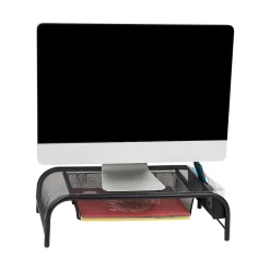 Mind Reader Monitor Stand with Paper Tray, Metal, (MESHMONSTA-BLK)* Monitor Mounts & Stands