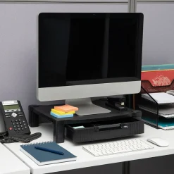 Mind Reader Monitor Stand Riser with Storage Drawer, Black (DRPLMONST-BLK)* Monitor Mounts & Stands