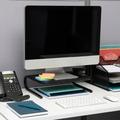 Mind Reader Monitor Stand and Ventilated Laptop Riser, Black (METMONST-BLK)* Monitor Mounts & Stands