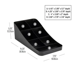 Coffee Organizers<Mind Reader Plastic 7 Compartment Coffee Cup and Condiment Organizer, Black (COMP7-BLK)