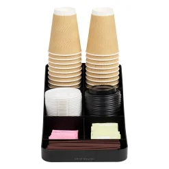 Coffee Organizers<Mind Reader Plastic 7 Compartment Coffee Cup and Condiment Organizer, Black (COMP7-BLK)