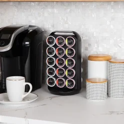 Coffee Organizers<Mind Reader Plastic Coffee Pod Carousel Countertop Organizer, 30 Pod Capacity, Black (CRS02-BLK)