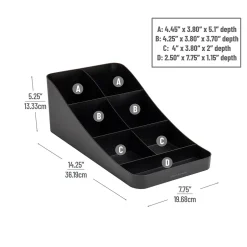 Coffee Organizers<Mind Reader Plastic 7-Compartment Coffee Cup and Condiment Organizer, Black, 2/Pack (2COMP7-BLK)