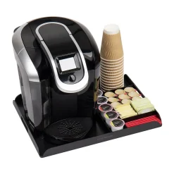 Coffee Organizers<Mind Reader Plastic 7-Compartment Countertop Coffee Organizer Tray, Black (KEUTRAY-BLK)