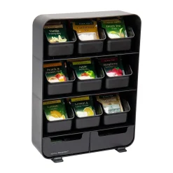 Coffee Organizers<Mind Reader Plastic 11-Drawer Tea Bag Organizer, Black (TBORG-BLK)
