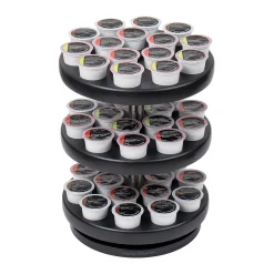 Coffee Organizers<Mind Reader Plastic 3-Tier Single Serve Pod Carousel, 45 Pod Capacity, Black (PODSUS45-BLK)