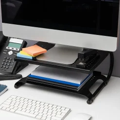 Mind Reader 2-Tier Adjustable Ventilated Monitor Stand, Black (MON2T-BLK)* Monitor Mounts & Stands