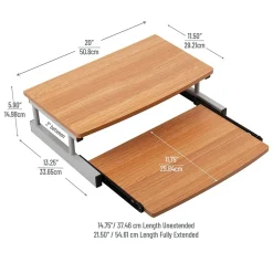 Mind Reader 2-Tier Monitor Stand with Sliding Keyboard Drawer, Brown (2TSLIDE-BRN)* Monitor Mounts & Stands