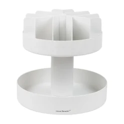 Coffee Organizers<Mind Reader 2-Tier Plastic Lazy Susan Coffee Countertop Organizer, White (SNACKCAR-WHT)